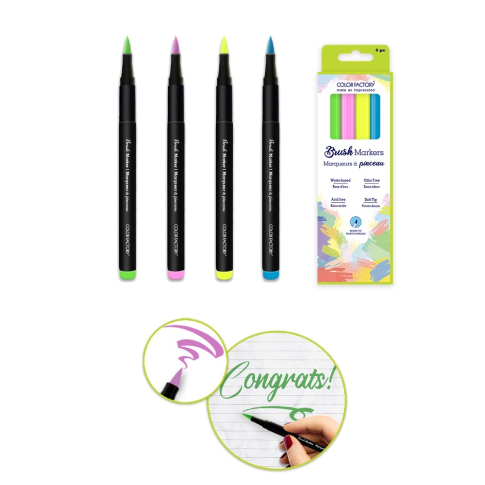 New 4 pcs Soft Brush Markers Pastel Colors